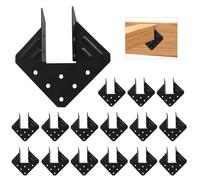 16 Pcs Black Hurricane Tie Clip,Q235B Steel Joist Hangers, Hurricane Straps for Rafter Fit 2X Truss to Rafter Connector, Roofing Trusses Wood Timber Connectors