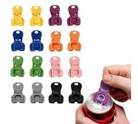 16 Pcs Can Opener, Plastic Easy Ring Pull Opener, Leakproof Drink Protector, for Picnic Party BBQ Camping Coke Beer Soda