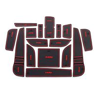 16 Pcs Car Door Slot Pad for MG HS, Interior Door Dust-Proof Non-Slip Pad Rubber Storage Mats Cup Holder Pad Interior Accessories,Red