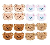 16 Pcs Cartoon Bear Embroidery Patches, Cute Bear Patches for Clothing, Embroidered Sew Applique Repair Patch Jean Patches, Sew On/Iron On Patches for Clothes Hat Bag Kid's Clothing DIY Accessories