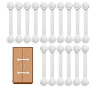 16 PCS Child Locks for Kitchen Cupboards, Strong Adhesive Cupboard Locks | No Drill Drawer Safety Straps for Kitchen Wardrobe Fridge Doors, Baby Cupboard Safety Locks Accessories for Home Use(Long)