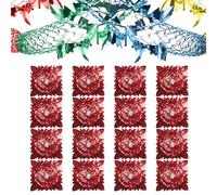 16 Pcs Christmas Ceiling Decorations, 9ft Christmas Hanging Decorations, Christmas Foil Garland Festive Ceiling Hanging Decorations for Xmas, Party Supplies, New Year, Christmas Decorations