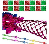 16 Pcs Christmas Ceiling Decorations, Retro Foil Hanging Garlands for Xmas Party, Vintage Inspired Christmas Hanging Decorations, Festive Indoor Outdoor Decor