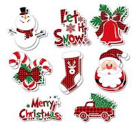 16 Pcs Christmas Magnets Set Refrigerator Holiday Magnets Decorative Christmas Fridge Magnets Santa Snowman Vintage Dishwasher Magnet Xmas Magnets for Refrigerator Kitchen Metal Door Decor (Classic)
