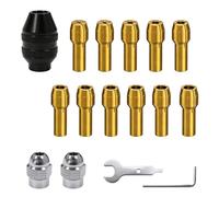 16 Pcs Chuck Collet Kit,Brass Collet Set,0.5 to 3.2 mm,for Dremel 4485 | Metal Nuts,Uneasy to Loosen, Effectively Improves the Machining Sccuracy,Durable and Wear Resistant