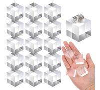16 Pcs Clear Acrylic Blocks, 1 Inch Square Acrylic Blocks Display Stand Transparent Crystal Risers Stamp Props Jewelry Holder Base for Photography, Ring Showcase, Small Ornaments, Wedding Decoration