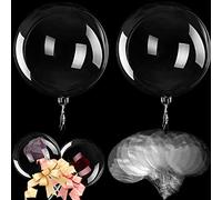 16 Pcs Clear Bobo Balloons 24 Inch Transparen Bubble Balloon Large Bobo Set Round Clear Balloons for LED Light Up Stuffer Birthday Christmas Party Wedding Decorations Indoor Outdoor