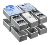 16 pcs Clothes Drawer Organisers,Foldable Drawer Organisers,Fabric Drawer Dividers Wardrobe Storage Organiser Draw Cubes,Underwear Drawer Organizer Bins for Underwear, Clothes, Socks, Ties,Scarf