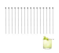 16 Pcs Cocktail Picks, Stainless Steel Cocktail Sticks, Reusable Metal Cocktail Picks, Appetizer Skewers, Olive & Fruit Sticks for Cocktails Wedding Party BBQ Cheese Hors D'oeuvres and Snacks (Silver)