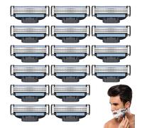 16 PCS Compatible With Gillette Mach 3 Razor Blades - 5-Layer Refills for Manual Universal Shavers
