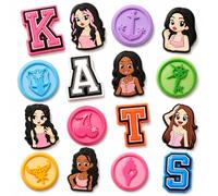 16 Pcs Croc Charms for Girl, K-POP Shoe Charms for Clogs Sandals, Waterproof PVC Shoe Accessories for Fans Back to scholl Party Favors Gift, Standard, Polyvinyl Chloride, No Gemstone