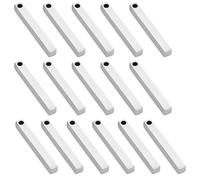 16 Pcs Cube Bar Necklaces for Laser Engraving, Stainless Steel Customizable Pendant Blanks, White Rectangular Shape with Smooth Surface, for Personalized Jewelry Crafts and Gifts
