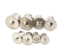 16 Pcs Dowel Centre Point Set for Wood Timber 6-12mm, Solid and Hollow Marker Hole Tenon Center Tools with Chrome Plating, 8 Pcs Each Size