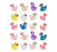 16 PCS Duck Croc Charms for Crocs,Fun Colorful Shoe Charm Accessories 3d Mini Resin Dark Glow Clog Funny Duck-shaped Shoes Decoration,for Kids Girls Adults Men Women Easy to Attach Durable Decorations