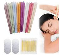 16 Pcs Ear Candles, Natural Beeswax Ear Candles Kit - Pure Beeswax Hopi Style with 8 Protective Discs for a Relaxing Traditional Therapy Experience at Home