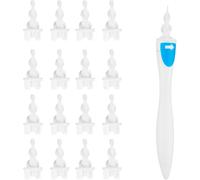 16 Pcs Ear Wax Remover, Silicone Safe Soft Ear Cleaner, Q Grips Earwax Removal-Spiral Ear Wax Removal Tool, Reusable Earwax Removal Kit with Soft and Flexible Replaceme (Blue Hot Kit)