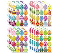16 Pcs Easter Eggs Stickers, Easter Stickers for Children, Holiday Decoration Self Adhesive Sticker for Envelope sealing, Kids Crafts Card Decorating Making Party Game School Activities