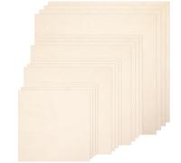 16 PCS Embroidery Fabric, Pre-Cut Beige Natural Cotton Embroidery Cloth Fabric, 4 Different Sizes 5.9 to 11.8inch, Embroidery Cloth Squares for Embroidery Garment Craft