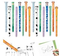 16 Pcs Erasable Pens Animals, Colorful Rub Out Pens, Thermosensitive Erase, 0.5mm Tip Erasable Gel Pens, Range of Ink Colours & Cap Designs, Animal Designs, School, Journaling and Office Supplies