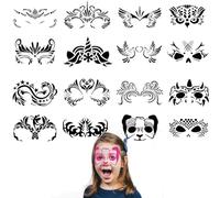 16 Pcs Face Paint Stencils Reusable, Face Painting Stencils for Kids Face Paint Template Animal Puppy Fairy Butterfly Pattern,for Kids Party Holiday Halloween Makeup 20cm*12cm