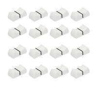 16 Pcs Fader Caps, 24x12x11mm Console Mixer Slider Fader Knobs Replacement, Fader/Slider Control Knobs for Audio Mixer, White