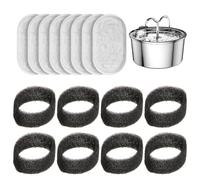 16 Pcs Filters for Cat Water Fountain Set, Cat Water Fountain Filters, 8Pcs Activated Carbon and 8Pcs Foam, Pet Water Replacement, Water Filters for 3.2L/2L
