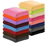 16 Pcs Fleece Throw Blanket Bulk for Sofa, 80 x 60 cm Small Soft Flannel Couch Blankets, Lightweight and Warm Coral Blankets for Kids Baby Pet Travel Camping Bed Settee Office Wedding Gifts, 16 Colour