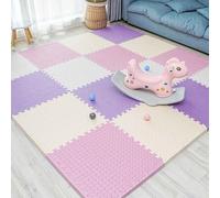16 PCS Foam Baby Play Mats 30x30cm EVA Floor Tiles 1.2 Thick Soft Floor Interlocking Mat Waterproof High-Resilience Foam Floor Puzzle Matting(Beige/Pink/Purple/White)