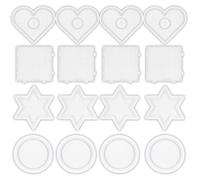 16 PCS Fuse Beads Boards Set, 2.6mm Small Transparent Bead Boards, 4 Pieces Per Style, Cute Clear 4 Shapes Rotundity Circle Heart Pentagram Square Fuse Bead Board