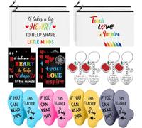 16 Pcs Gifts Set 4 Pairs Socks 4 Makeup Bags 4 Notepads with 4 Keychain Thank You Gift for Women, as shown picture, Teach Love Inspire