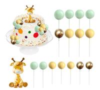 16 Pcs Giraffe Cake Topper,Jungle Safari Animal Cake Toppers Birthday Cake Topper with Balls,Jungle Animal Cake Decorations for Kids Boy Girl Baby Shower Birthday Party Supplies (Giraffe)