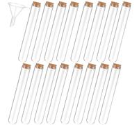 16 Pcs Glass Test Tube Set 30 Ml with Cork Stoppers and Funnel