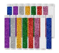 16 pcs Glitter Tubes in Assorted Colours - Fine Sparkly Glitter Set for Arts, Crafts, Scrapbooking, DIY Projects, Nail Art & Decorations - Ideal for Kids, Adults, & Craft Enthusiasts,Non - Toxic