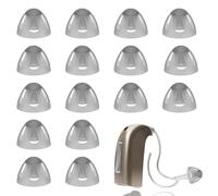 16 PCS Hearing Aid Domes Soft Silicone Ear Tips, Hearing Aid Accessories Replacement Open Domes Compatible with Various Hearing-Devices, Comfortable Black Layer Eartips for Adults 9mm