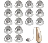 16 PCS Hearing Aid Domes, Soft Silicone Hearing Aid Domes, Layer Open Dome Removable Hearing Aid Eartips, 10 mm Hearing Aids Ear Tips Accessories for Moderate Elderly Hearing Loss Impairments(M)