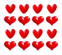 16 PCS Heart Shaped Fridge Magnets, 3D Love Heart Magnet with Resin Material, Cute Refrigerator Magnets for Kitchen, Strong Magnetic Hearts Decor for Office Whiteboard, Valentine's Day Gift