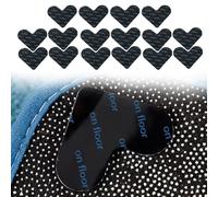 16 Pcs Heart-Shaped Rug Grippers for Carpet-to-Carpet • Mesh Non-Slip Heart Pads • Washable & Reusable Underlay for Hardwood, Tile, Marble Floors