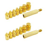 16 Pcs Heat Set Insert Tips for Soldering Iron,M2, M2.5, M3, M4, M5, M6, M8 Compatible with SP40NUS, Hakko FX-888D, 900M, T18, Includes 2 Connectors