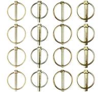 16 PCS Heavy Duty Lynch Spring Pin Assortment Kit,Round Linch Pins for Tractors, Trucks, Lawn Mowers (4.5mm + 6mm+ 8mm +10mm)