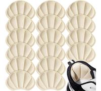 16 Pcs Heel Cushion Pads, White Self-Adhesive Inserts, Prevent Shoes from Slipping Off, Comfortable Mesh Design for Women Men