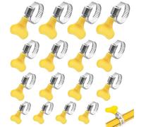 16 Pcs Hose Clips, 4Size Stainless Steel Hose Clamp, Adjustable Pipe Clips, Key-Type Band Hose Clamp Assortment Kit, 10mm-44mm Range Garden Pipe Clamps for Securing Home Gas Flexible Connections