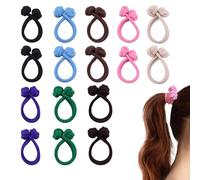 16 pcs Knotted Button Hair Tie, Chinese Knot Scrunchies, Hair Rope, Hair Ties with Balls, High Ponytail Tie for Women Girls (colorful)