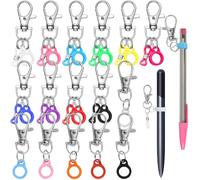 16 PCS Lanyard Pen Holders Colourful Silicone Lanyards Clips for Backpack