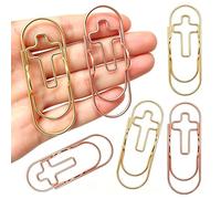 16 PCS Large Cross Shaped Pen Clips, Metal Pen Holder for Notebook, Ideal for Bible, Journal & Everyday Paper Management, Gold & Rose Gold Cross Pen Holders