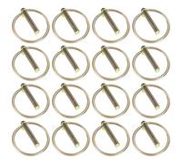 16 Pcs M6 Heavy Duty Lynch Pins, Linch Pins, Fastener Safety Pins with Ring Lock Pins Assortment Kit, Carbon Steel Trailer Lock Pin Lynch Pin Set for Farm Tractors Trailers Trucks Mowers Trolley