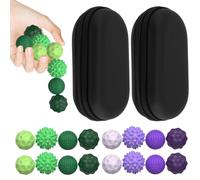 16 Pcs Magnetic Balls Toys with Textures Silicone Sensory Stress Relief Toys Portable Magnet Balls with Carry Bag for ADHD, Autism, Anxiety, Office Desk Sensory Ball Gifts