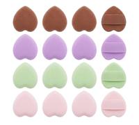 16 Pcs Mini Heart Make Up Sponges Set | Teardrop concealer puff. Wet or dry beauty tools ideal in foundation, under eye contouring.