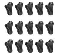 16 Pcs Mini Plastic Rope Tensioner Cord Adjuster Wind Rope Buckle Anti-slip Adjustable Tool for Camping Hiking Outdoor Activit, 3.2x1.8x0.9, Black, 7.5×6×0.8 (122)