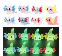 16 Pcs Mini Resin Animals - Cute Glowing Hexagonal Dragon Figurines - Perfect for DIY Crafts - Garden Landscapes - Dollhouse Decoration - Glowing Hexagonal Dragon Statues - Mini Animal Figures