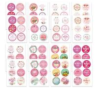 16 Pcs Mothers Day Stickers, Mothers Day Decorations Stickers, Floral Sticky Labels, Pink White Round Mom Sticker for Crafts Cards Gift Wrap Boxes Envelope Seals Party Favor Decorations